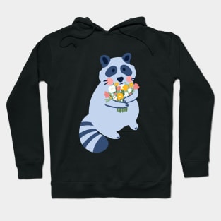 Raccoon with flowers Hoodie